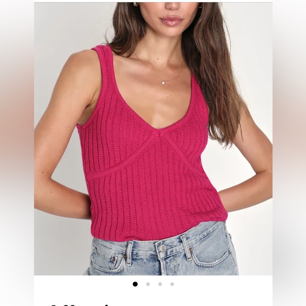 Women's Pink Knit Tank Top